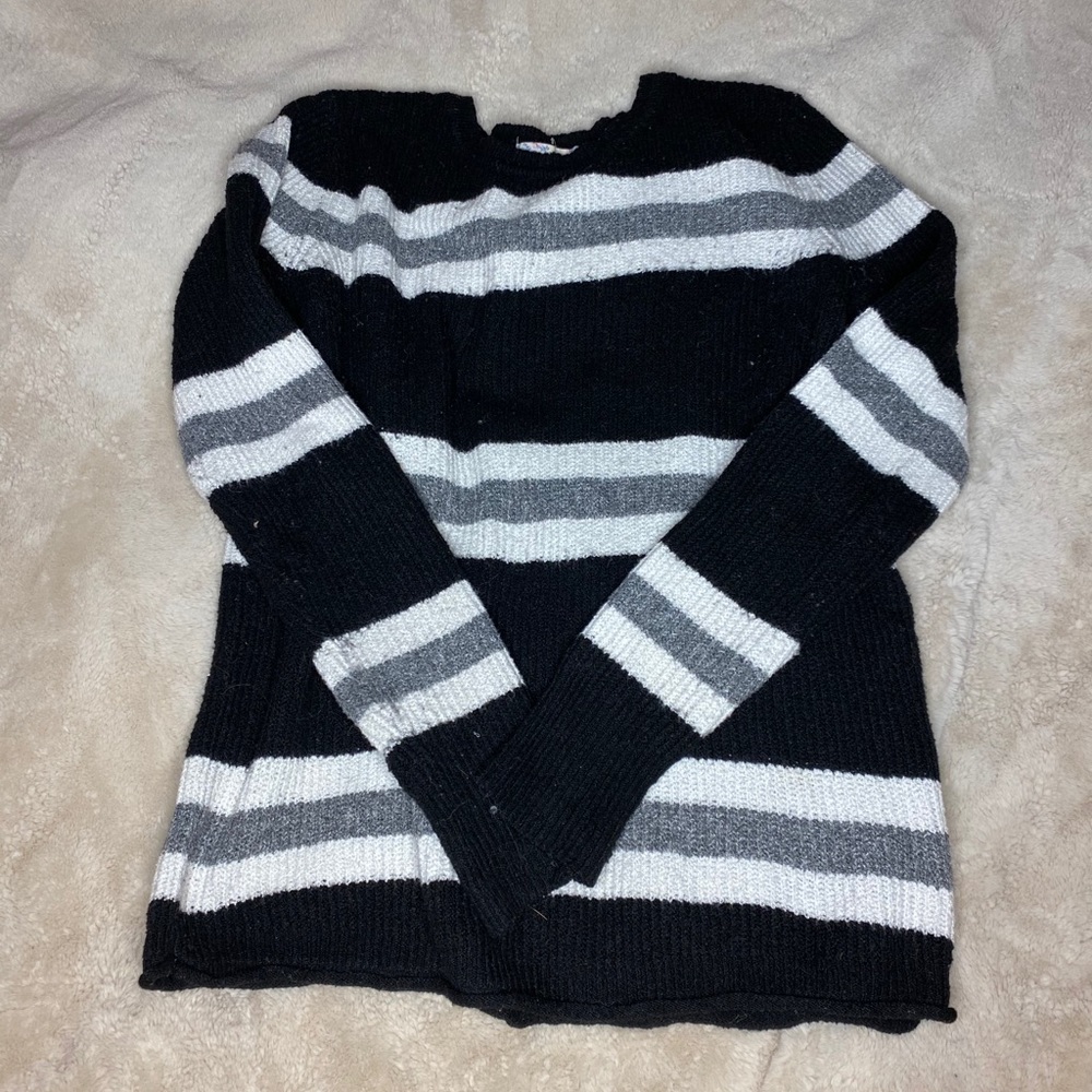 Stripped Black Sweater